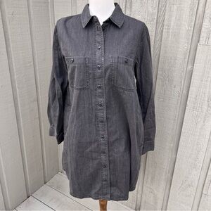 Madewell Gray Long Sleeve Denim Dress
